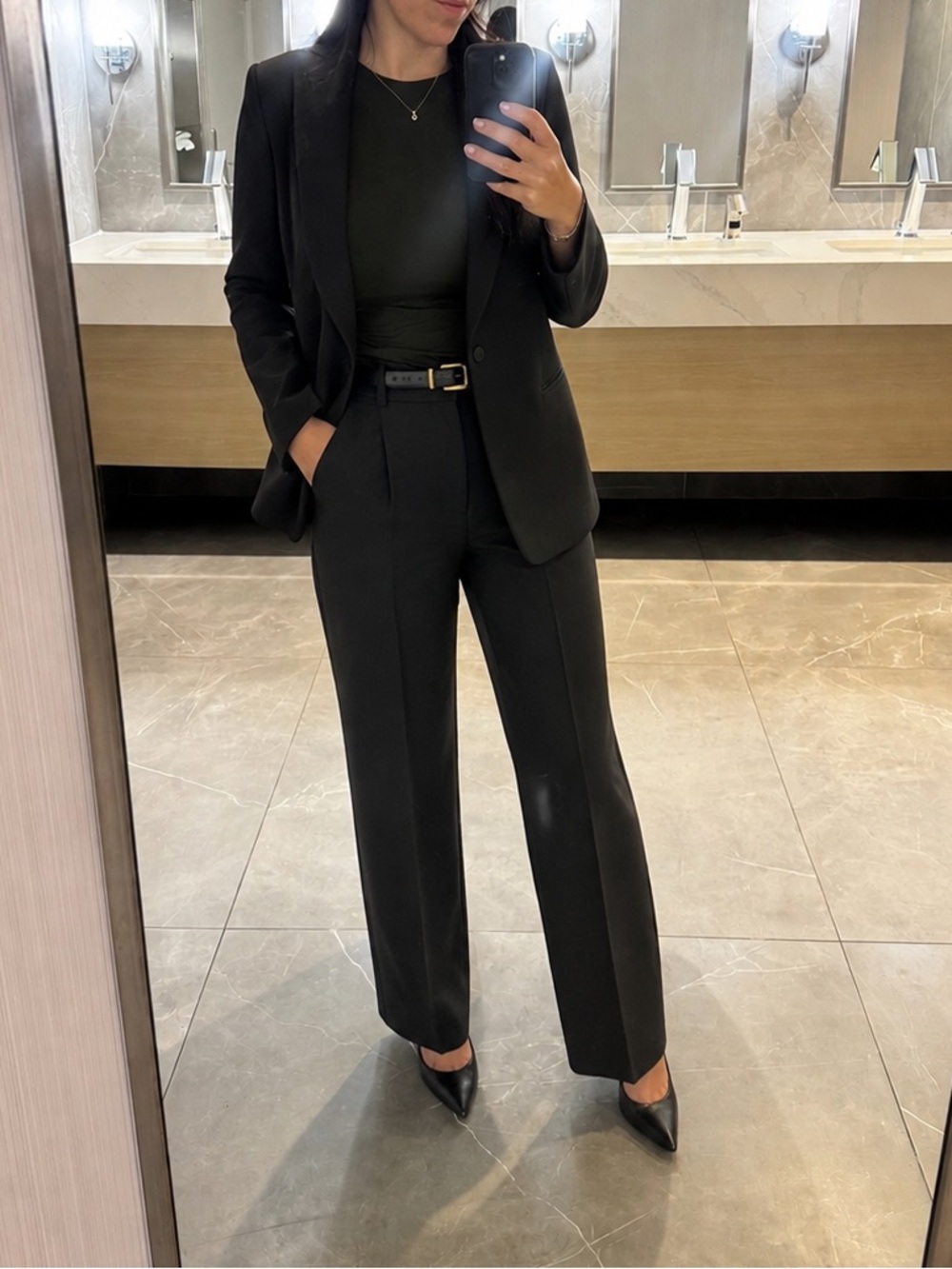 DKNY Black Shawl-Collar Single-Button Blazer
